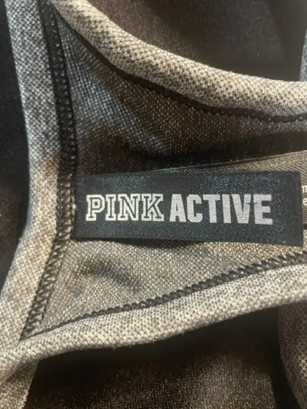 PINK VICTORIA'S SECRET Grey Heather Seamless Crop Sports Bra - Size Medium